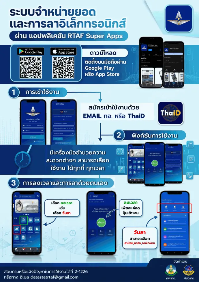 การเข้าใช้งานระบบจำหน่ายยอดและการลาอิเล็กทรอนิกส์ผ่านแอปพลิเคชัน RTAF ...
